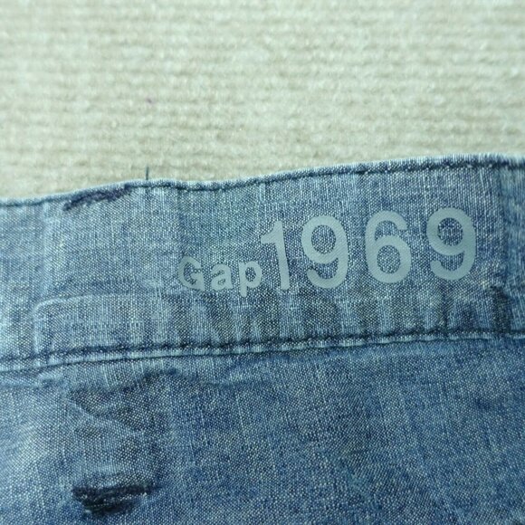 Gap Chino Shorts Men's 38  Straight Blue Cotton Fly Button - Picture 4 of 7